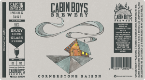 Cabin Boys Brewery Cornerstone Saison beer label.