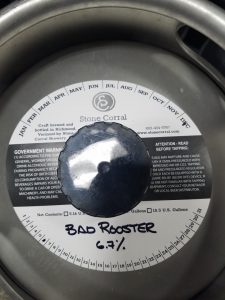 Stone Corral: Bad Rooster keg collar on a keg.