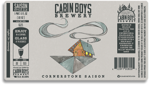 Cabin Boys Brewery beer bottle label.