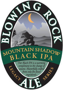 Blowing Rock: Black IPA Ale tap handle decal.