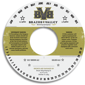 Brazos Valley Brewing Co. Texas keg collar.