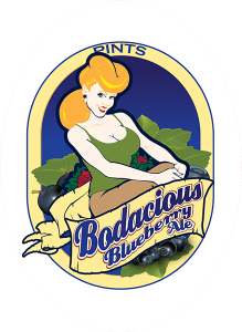 Colorado Belle Tap Decals: Bodacious Blueberry Ale.