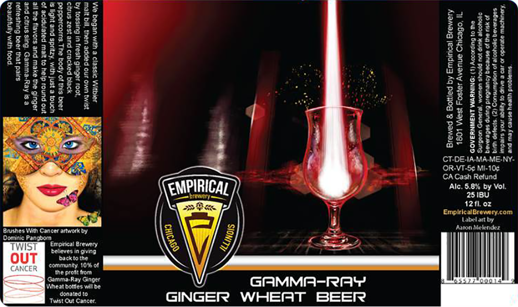 Empirical Brewery Gamma Ray beer label.