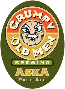 Grumpy Old Men Brewing: Aska Pale Ale tap handle decal.