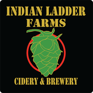 Indian Ladder Farms Cidery & Brewery promotional handout label.