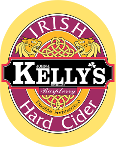 John J. Kelly Irish Hard Cider Raspberry tap handle decal.