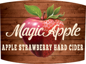 Tap handle magnet: Magic Apple apple strawberry hard cider.