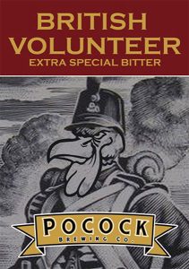 Pocock Brewing Company British Volunteer Bitter tap handle decal.