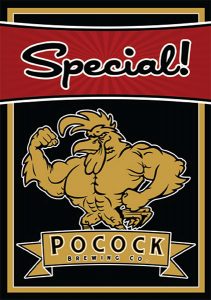 Pocock Brewing Co. Special tap handle decal.