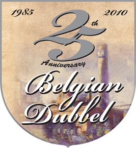 Sprecher tap handle decal: 25th Anniversary Belgian Dubbel.