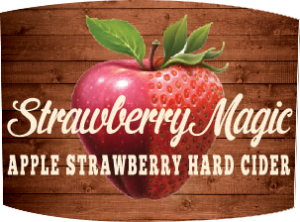 Tap handle magnet: Strawberry Magic Hard Cider.