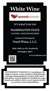 Vessel Wines: White Wine label.