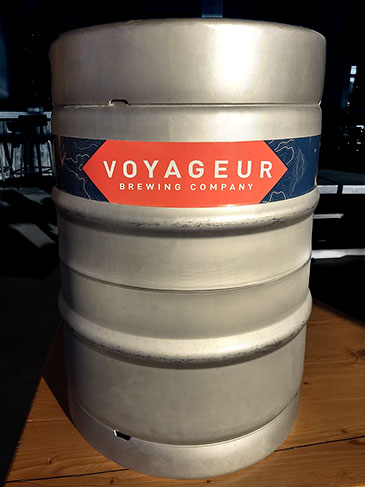 Voyageur Brewing Company keg wrap label picture.