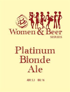 Women & Beer Series tap handle decal: Platinum Blonde Ale.