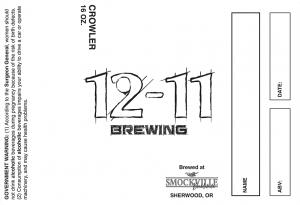 Smockville Brewhouse: 12-11 Brewing 16oz Crowler label.