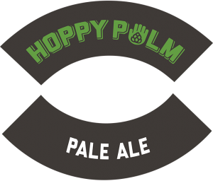 Track 7 Brewing Sacramento CA: Hoppy Palm tap handle decal.
