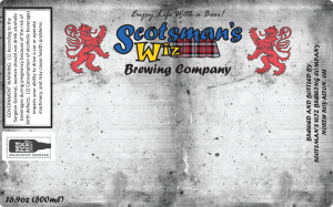 Customized beer labels: Scotsman's Wiz Brewing Company label.